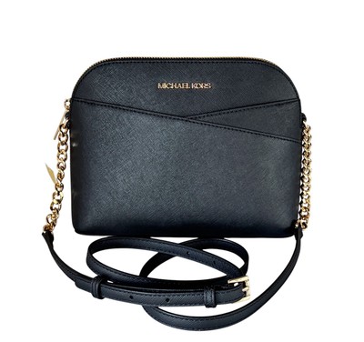 MICHAEL KORS JET SET TRAVEL DOME SHOULDER CROSSBODY BAG BLACK