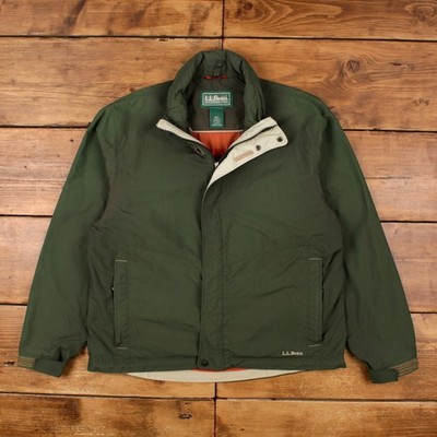 L.L. Bean Mantel Jacke XL Herren 00s grün Nylon gefüttert Outdoor Wandern Abenteuer