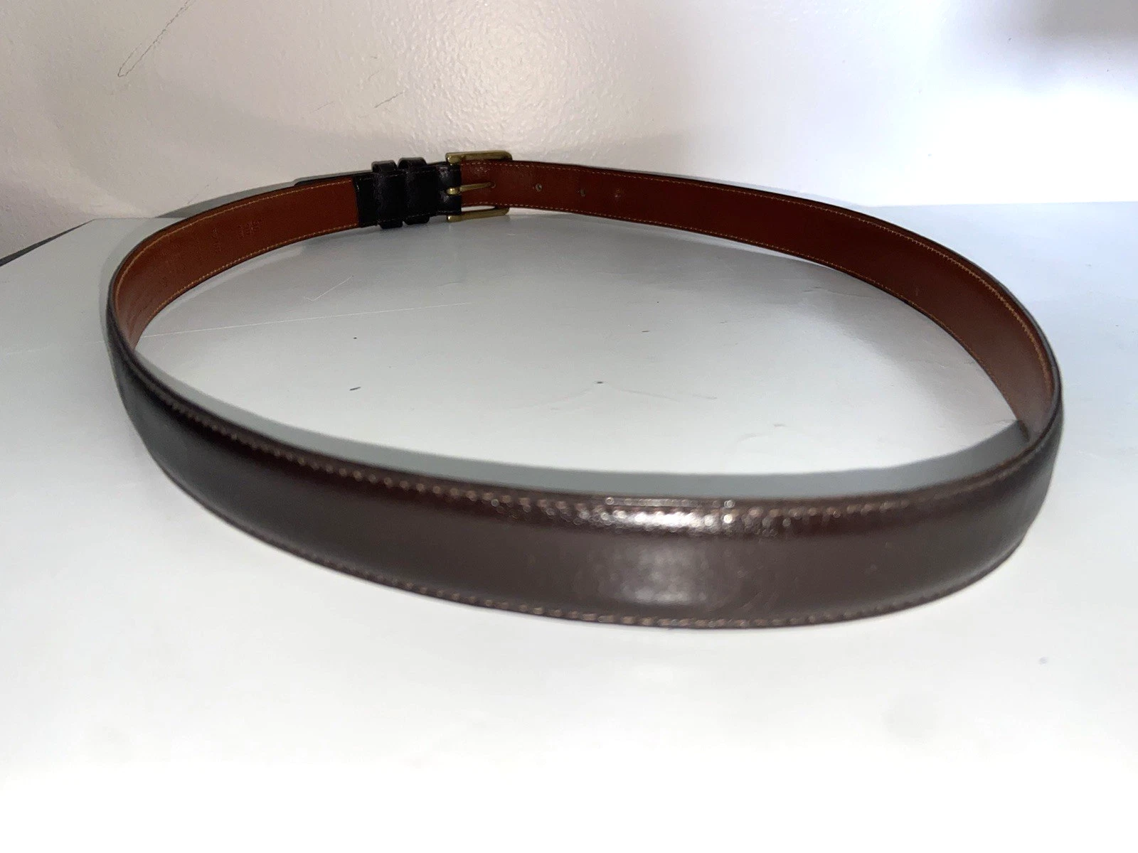 Cintura abito Coach in pelle di mucca brunita moka 5700 taglia 36 90