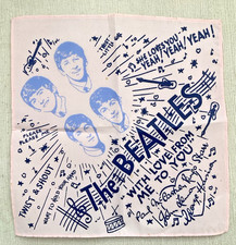 THE BEATLES VINTAGE Handkerchief / Hanky MEMORABILIA