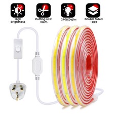COB LED Strip Lights 220V Dimmable Selfadheive Flexible Tape IP67 Outdoor Light
