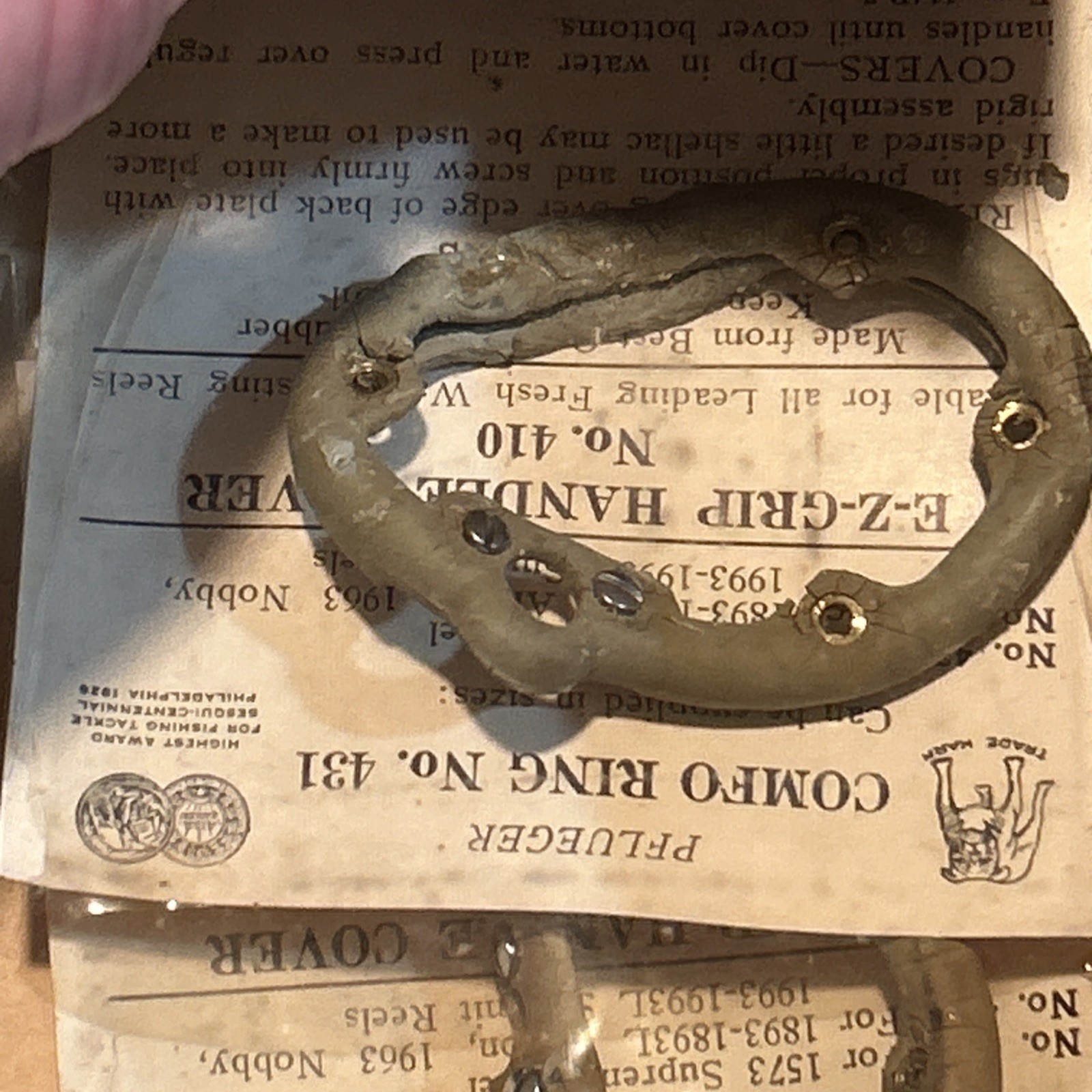 Vintage Pflueger No 431 Soft Rubber Ring Grip Replacement Grips Read Description