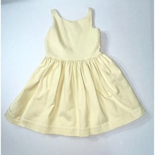 Polo Ralph Lauren Dress Girls 8 Yellow Pique Sleeveless V-Back Button