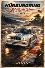 Nrburgring 24 Hour Bmw M Power Racing 1972 Vintage Poster