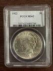 1922 Peace Silver Dollar PCGS MS62 - Gorgeous Condition Full Luster Retail $75+