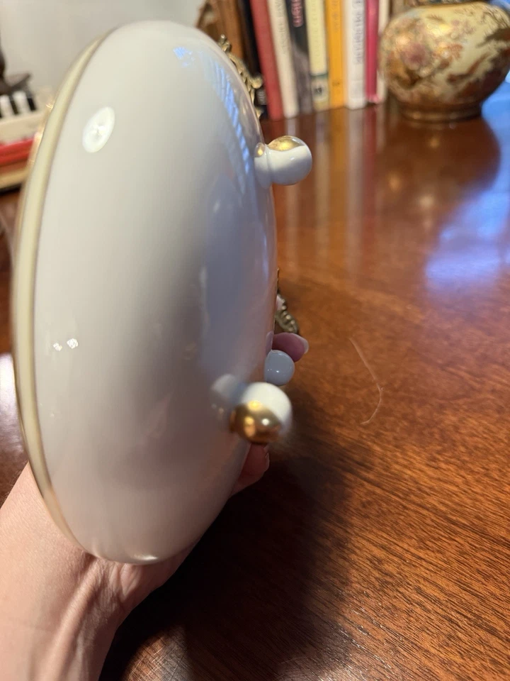 CEREZO FLOR NIPÓN MORIYAMA VERDE MARCADO PORCELANA 3 PATAS CUENCO VINTAGE Foto 4 de 4