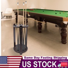   Round Pool Cue Rack Stick Holder 9 Pool Cue Billiard Stick Ball Set Wooden