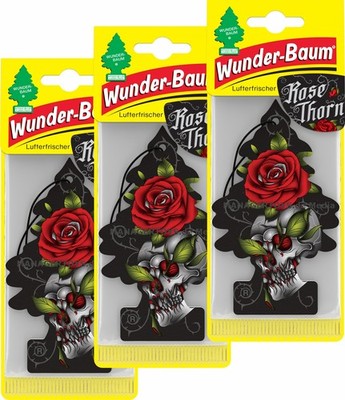 WUNDER-BAUM Rose Thorn 3er Duftbäumchen Wunderbaum 3Set Lufterfrischer Rosendorn