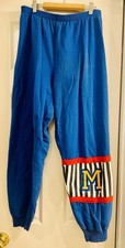 Vintage 90s Disney Mickey Mouse Sweatpants Blue/Black Striped Leg Size L