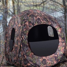 3 Persons 360 Degree View Pop Up Ground Hunting Blind with Hub System Carry Bag