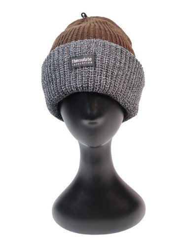 Thinsulate Knitted Thermal Beanie in Black, Brown, Grey, Mustard, Navy, Red - Picture 10 of 19