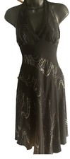 Little Black Black Sparkly Halter Dress  Women's  Fit &Flare Glittery Cocktail S