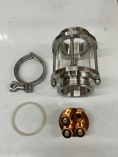 Bubble Plate Assembly w/ stainless steel sight glass, clamp and gasket - 3 inch