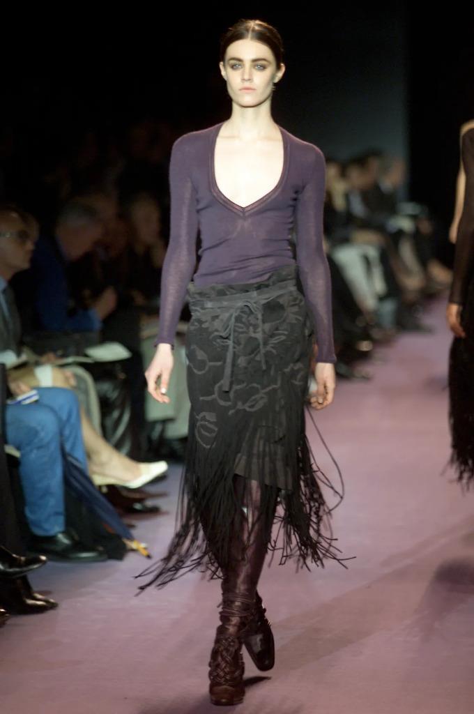 SAINT LAURENT Gonna zingara scamosciata YSL by Tom Ford autunno 2001