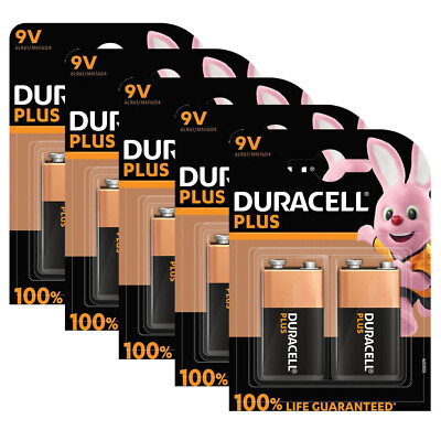 5x Duracell 9V E Block Plus MN1604 E-Block 6LR61 Batterie Plus 2er Blister