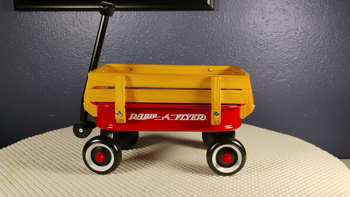 1990's Radio Flyer Little Traveler Mini Red Wagon w/ Wooden Side