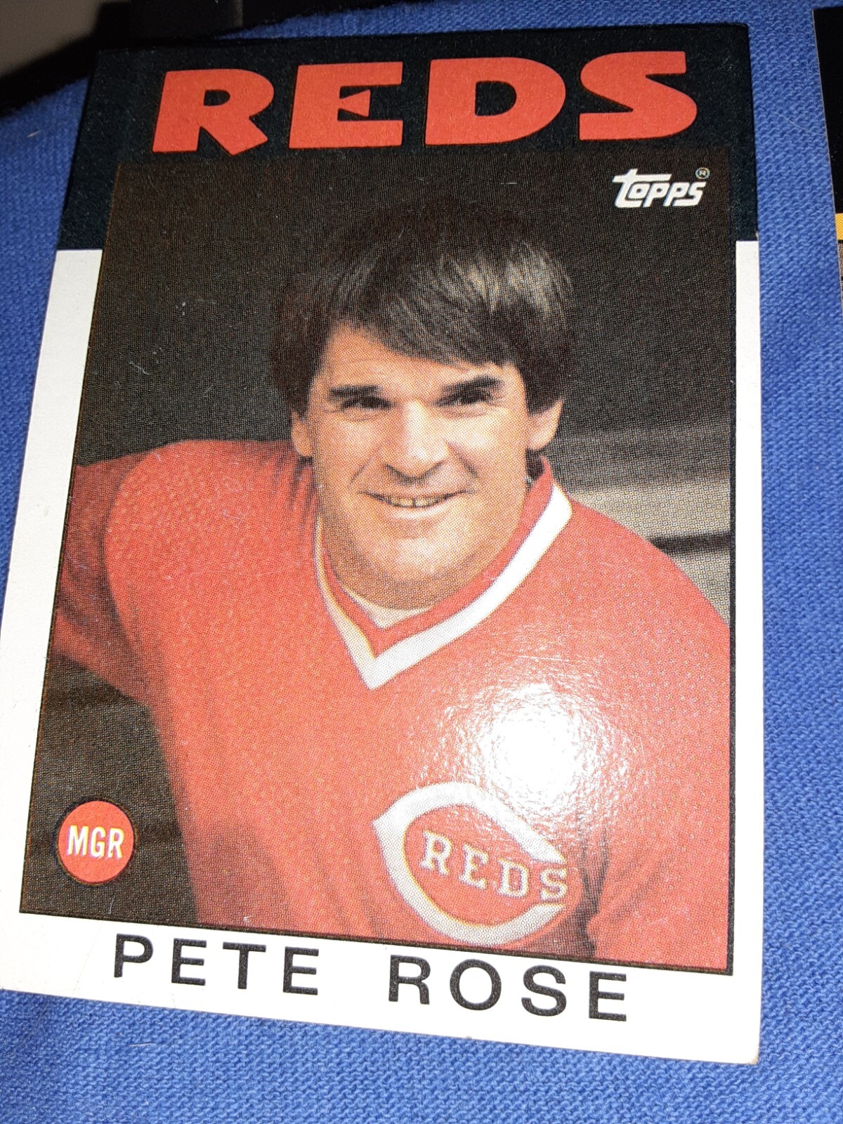 1986 Topps #741 Pete Rose Cincinnati Reds 1st Manager Card MVP HOF MLB