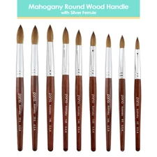 USA #1 Pure Kolinsky Hair Acrylic Crimped Nail Brush Manicure Powder Size 6 - 22