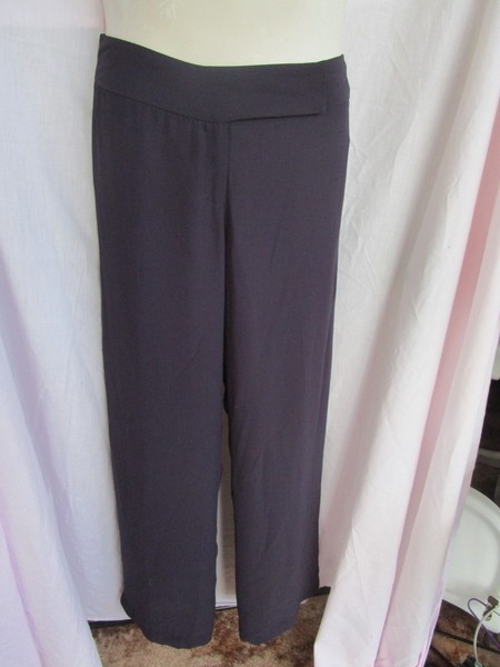 LOUNGE, Purple, Straight Leg Pants, Zip, Button, Wide Waistband, Sz 14, Exc Cond