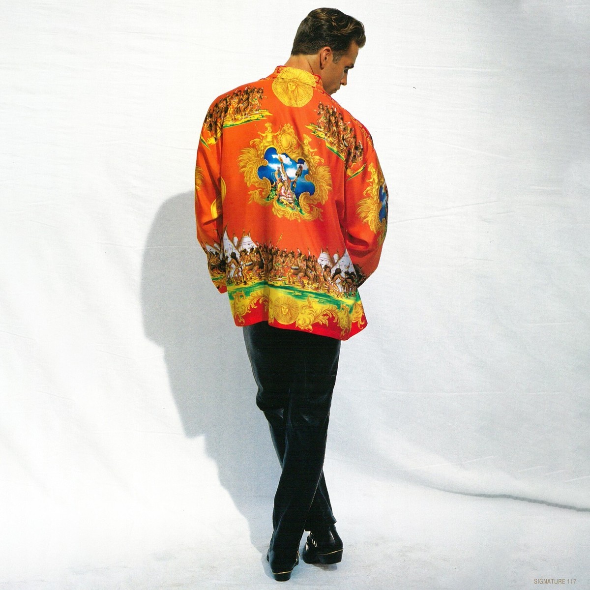GIANNI VERSACE silk shirt Indian Summer print size 54 from S GIANNI VERSACE silk shirt Indian Summer print size 54 from S