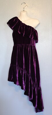 New Love Shack Fancy Purple Velvet Pamela Party Dress 00