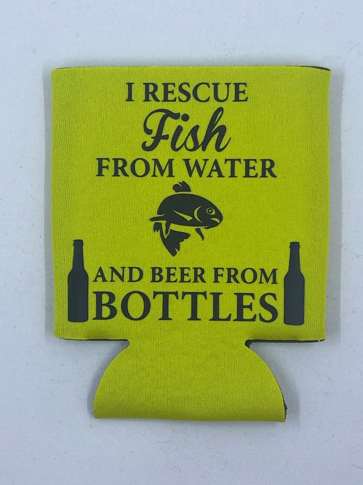Beer Soda Can Coozie Koozie I Rescue Fish From Water and Beer From Bottles