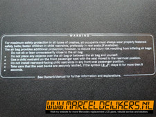 Mercedes aufklebers sticker sunvisor warning 1298170920 W124 R129