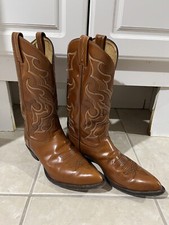 Tony Lama 1996 Western Boots Brown Leather Cowboy Size 10 D Made In The USA