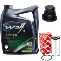 MotoröL Set 0W40 5 Liter + ÖLfilter + ÖLablassschraube FüR Audi Seat Skoda Vw