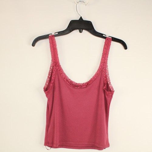 Hippie Rose Damen Junior Größe L Beere Ziegel Spitze Borte Schaufel Ausschnitt Tank Top - Bild 3 von 3