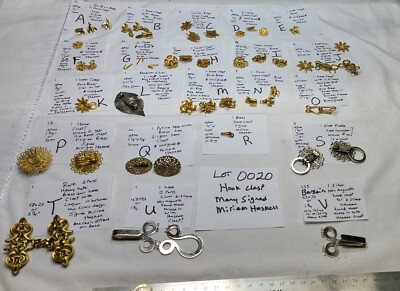 アクセサリー RAKUDA Vtg Signed Miriam Haskell Hook Necklace Clasp Turtle Dove Flower