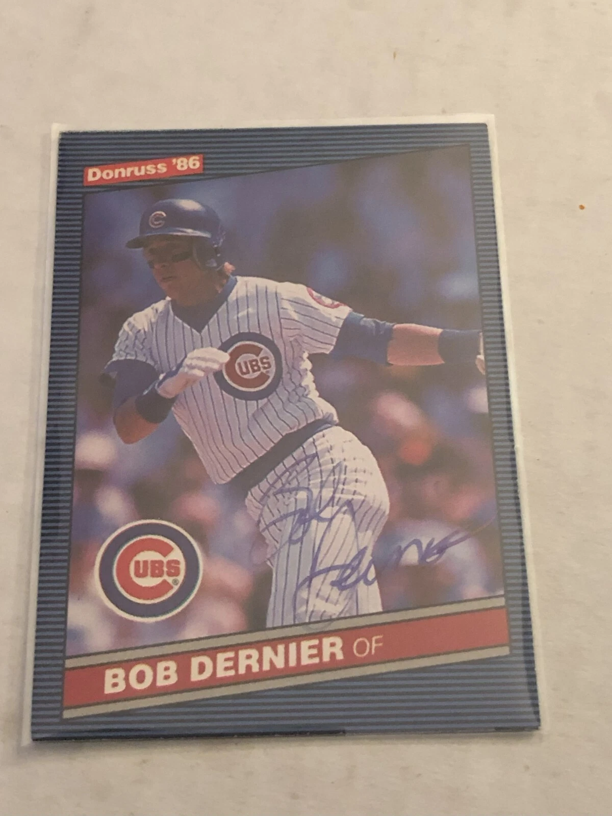 1986 Donruss Bob Dernier Auto #266 - Chicago Cubs