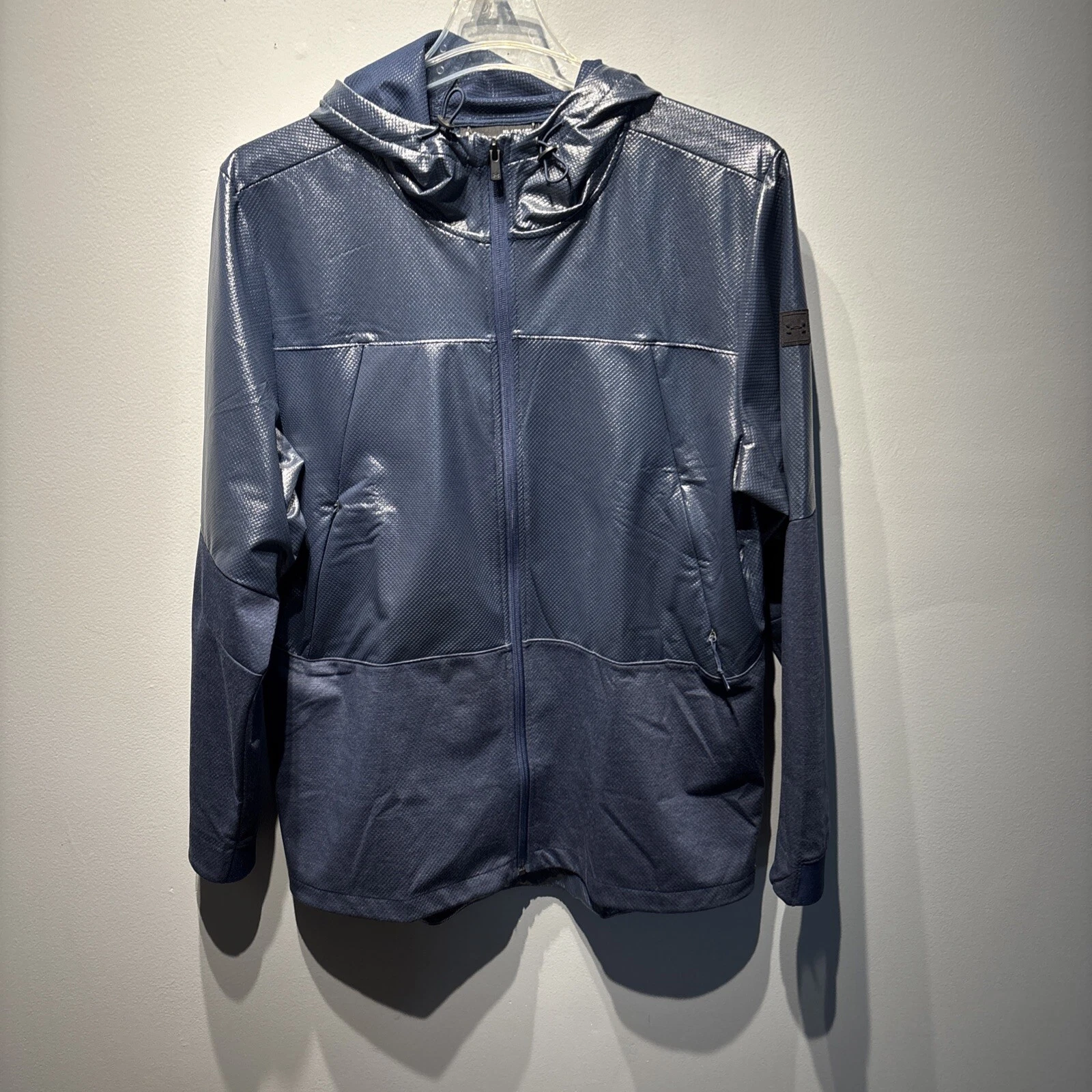 Under Armour Coldgear Storm Hybrid Fitted Water-Resistant Hoodie Jacket Navy XL
