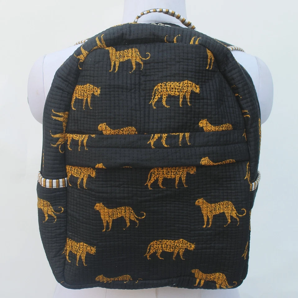 Индийский хлопок черный Tiger выстеганные сумки рюкзак хиппи мужчин женщин модная сумка США - Изображение 2 из 3