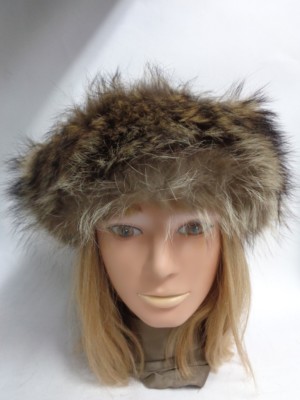 MINT NATURAL RACCOON FUR & SUEDE HAT CAP WOMEN WOMAN SIZE ALL Mint Raccoon Fur & Suede Hat Cap Women Woman Size 20.5 main image 3