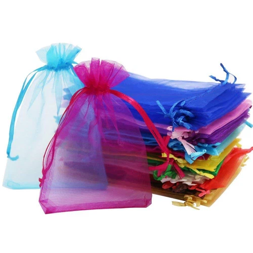 50Pcs Mix Colours Organza Bag for Wedding Party Favor Gift Candy Bags Jewellery