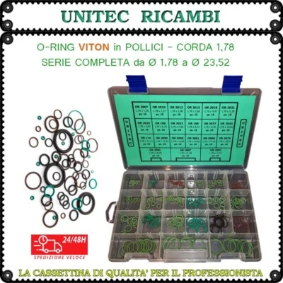 OR O-Ring Viton pollici corda 1,78 cassetta n.1 assortimento guarnizione 210 pz