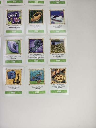 Set Of 16 Raffle Cards SpongeBob SquarePants The Game of Life Replacement Piece - Picture 6 of 8