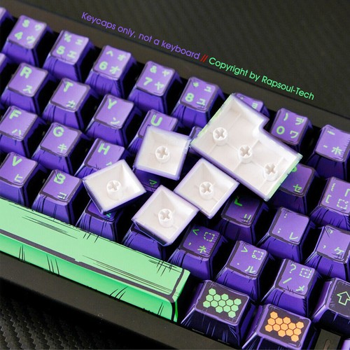 NEON GENESIS EVANGELION EVA01 Mecha-01 Keycaps Set for MX Mechanical Keyboards - Picture 9 of 11
