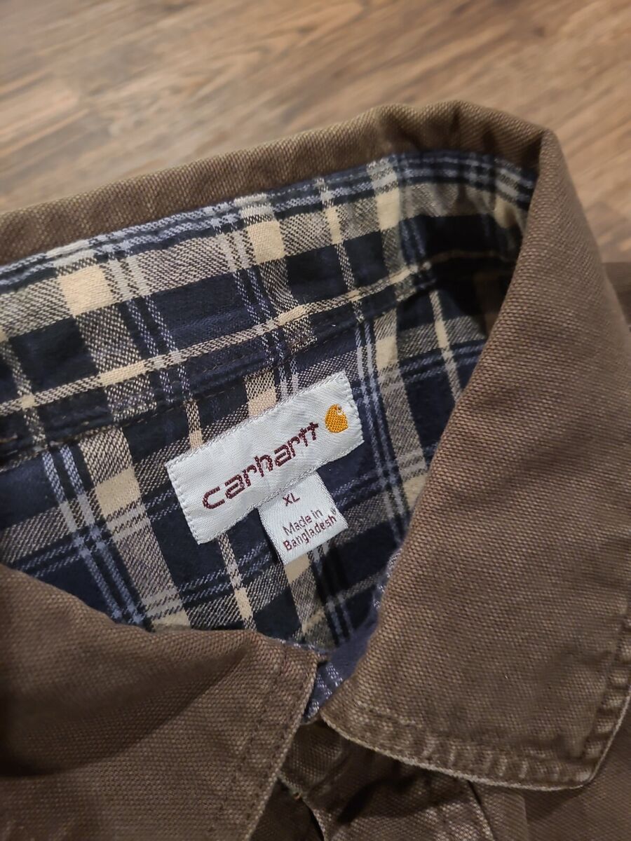 Carhartt Flannel Lined Jacket Mens XL Brown Canvas Workwear Carhartt Flannel Lined Jacket Mens XL Brown Canvas Workwear