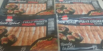 Hormel Black Label Fully Cooked Bacon 72 slices - pack of 4