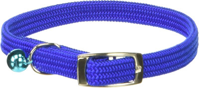 Kool Kat Elastic Cat Safety Collar with Bell, Blue, 12''