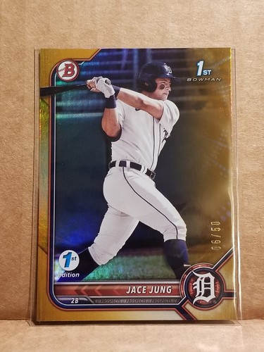 2022 Bowman 1st Edition Gold /50 Jace Jung RC Detroit Tigers - 第 1/2 張圖片