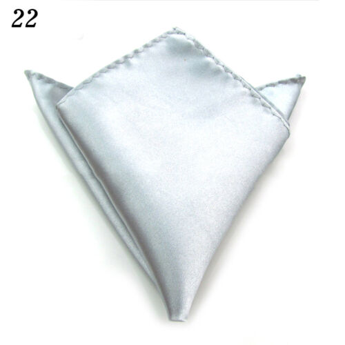 Men's Party Suit Pocket Square Solid Smooth Handkerchief Kerchief Towel Hanky US - Picture 34 of 41