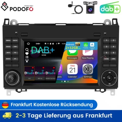 PODOFO DAB+ Kam GPS Navi Autoradio Für Mercedes Benz B A Klasse W245 W169 Sprinter W906
