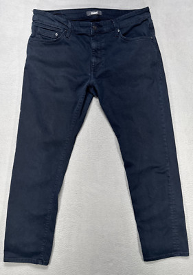 Mavi Jake Jeans Mens Size 36x30 (36x28) Black Stretch Straight Leg Preppy Chino