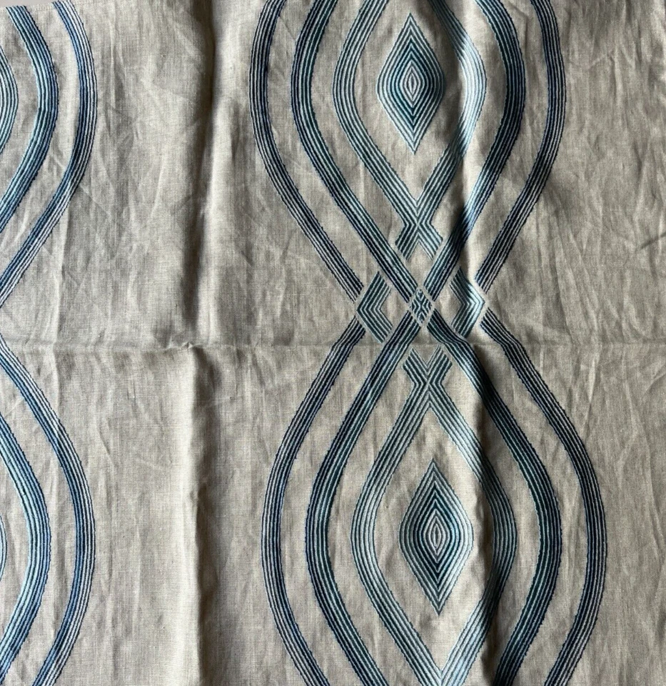 Lee Jofa Ora Embroidery Sky 24"x24" Fabric Remnant - Image 3 of 3