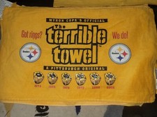 Pittsburgh Steelers Terrible Towel Myron Cope 6x SB Champions Rings bling stones