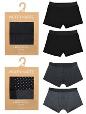 Bamboo Boxer Trunks Mens Natural Fitted Trunk Boxers Shorts Underwear (2 PACK)