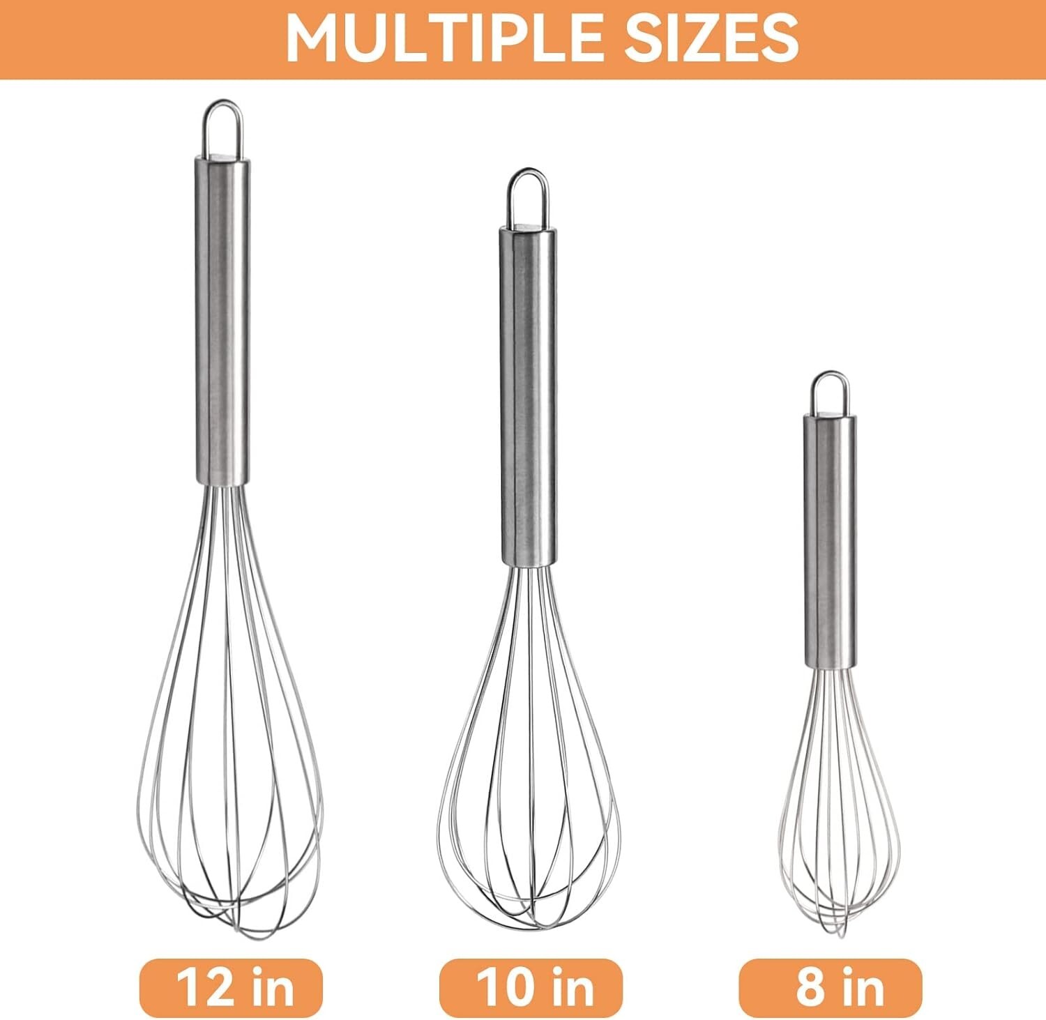 3x Whisks Egg Beater Hand Blender Balloon Wire Whisk Cake Mixer High Quality 🍰✨